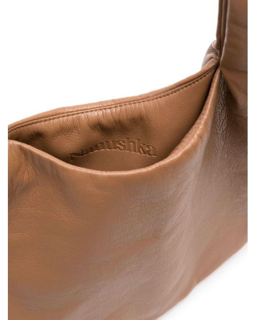 Nanushka Brown Jen Satin Clutch Bag