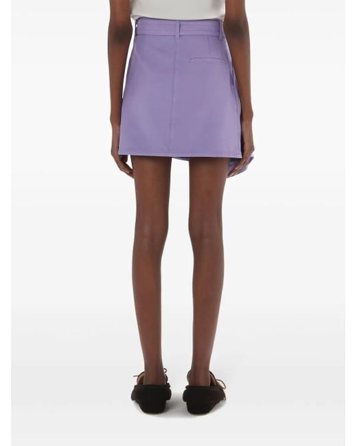 J.W. Anderson Purple Asymmetric Draped Cotton Mini Skirt