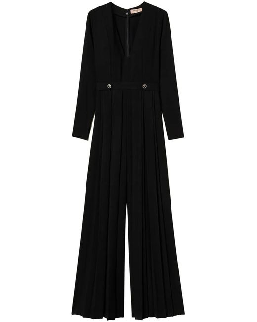 Twinset Black Pleated Jumpsuit