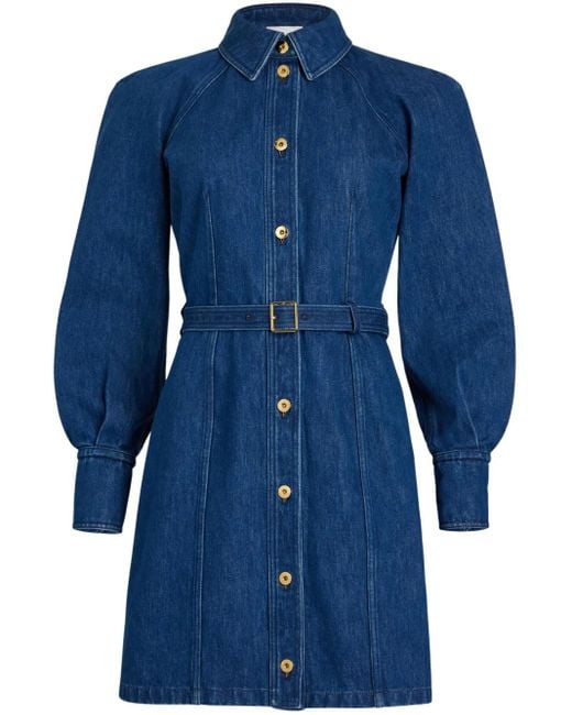 Patou Blue Denim Mini Shirt Dress
