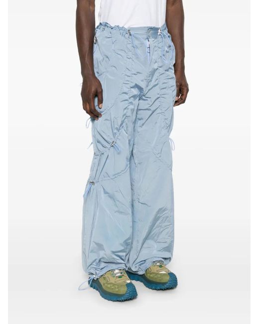 Charlie Constantinou Blue Drawstring-Detail Trousers for men