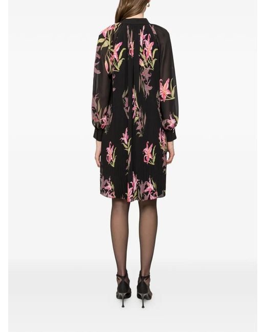 Nissa Black Pleated Mini Dress