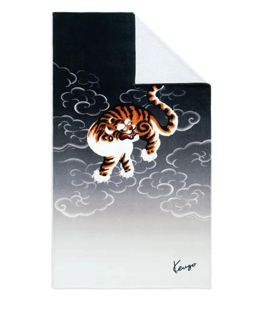 KENZO Black Logo Cloud Beach Towel