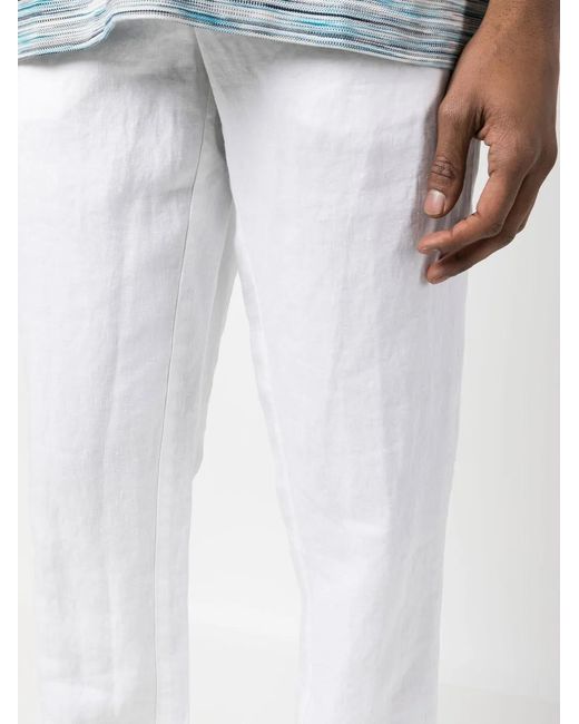 Orlebar Brown White Griffon Linen Tailored Trousers for men