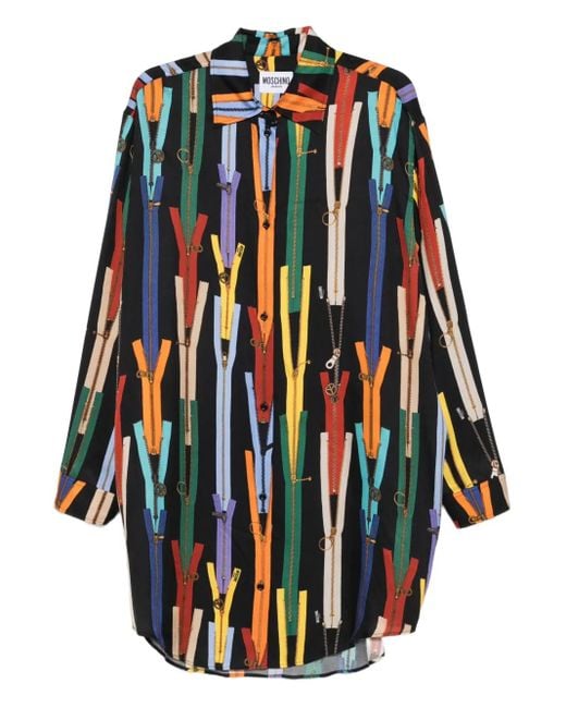 Moschino Blue Graphic-Print Dress