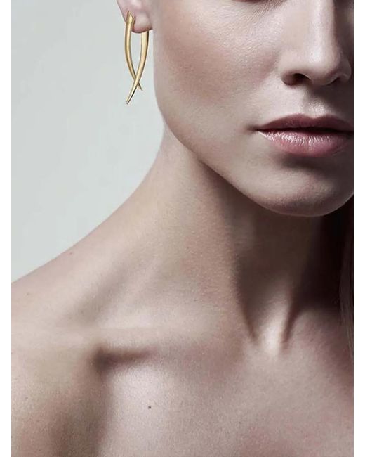 Shaun Leane Metallic Sabre Crossover Drop Earrings