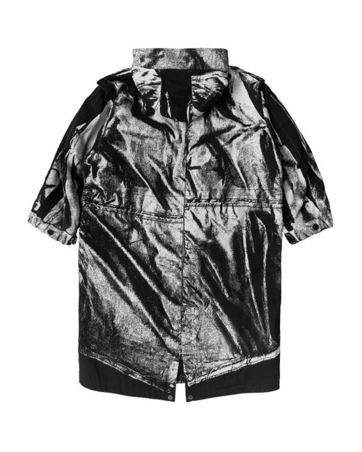Jean Paul Gaultier Black Trompe-Print Parka