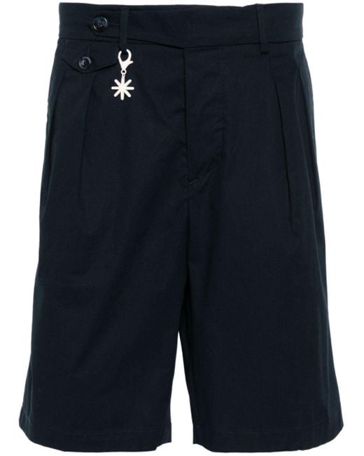 Manuel Ritz Blue Poplin Bermuda Shorts for men