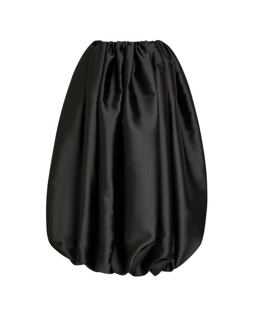 Calvin Klein Black Gathered Bubble Midi Skirt