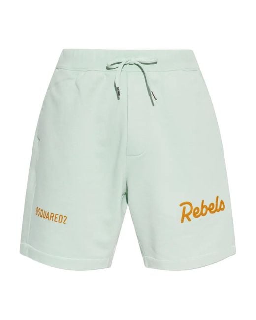 DSquared² Blue Logo-Detail Track Shorts for men