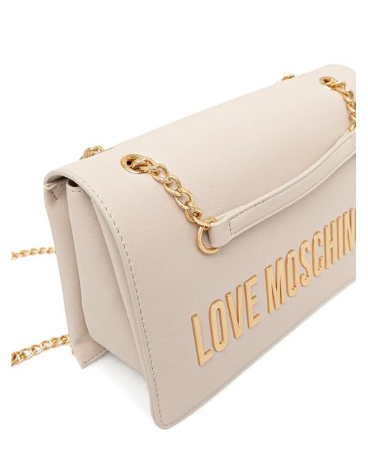 Love Moschino Natural Logo Chain Shoulder Bag