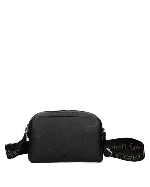 Calvin Klein Black Logo-Strap Crossbody Bag