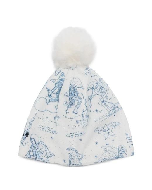 Rossignol Blue X Jcc Pompom-Detail Printed Beanie