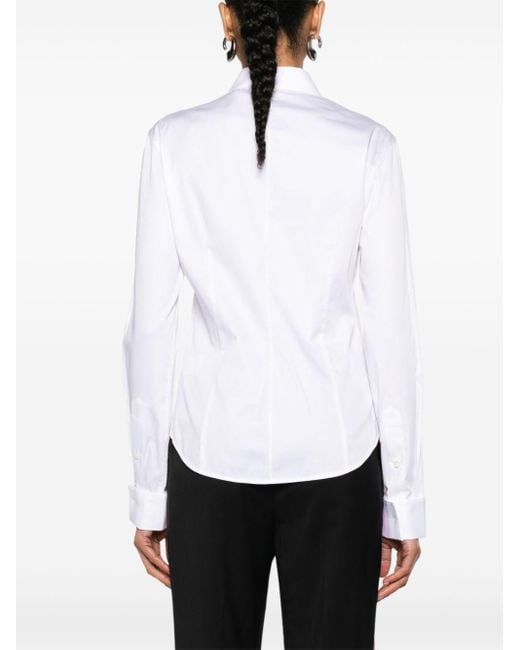 Helmut Lang Popeline Overhemd Met Klassieke Kraag in het White