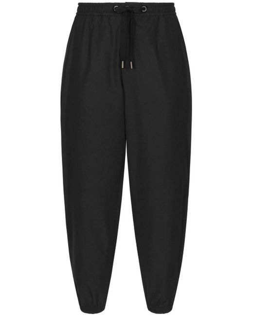 Dolce & Gabbana Black Drawstring-waist Cotton Track Pants for men