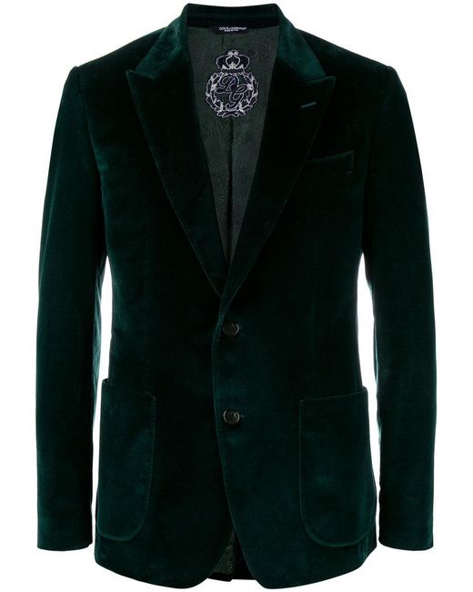 Dolce & Gabbana Emerald Green Velvet Blazer for men