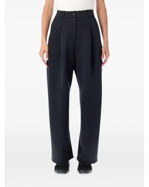 Nike Blue Pleated Straight-Leg Trousers