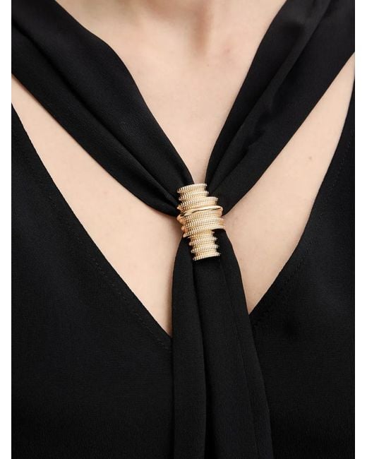 SIMONA CORSELLINI Black Gathered-Sleeve Blouse
