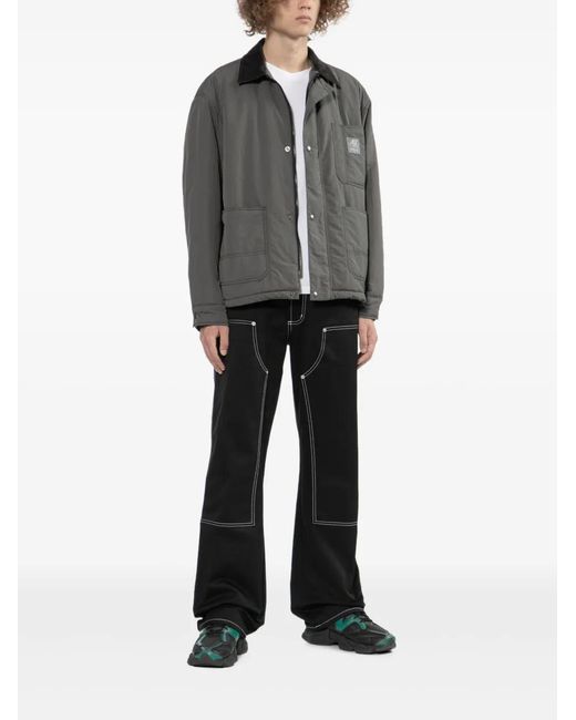 Chocoolate Gray Logo-Patch Jacket for men