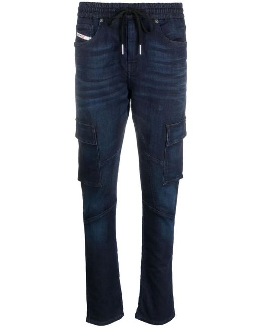 DIESEL D-Ursy Track Jeans Met Toelopende Pijpen in het Blue