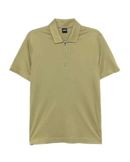 Polo A Maniche Corte di Boss in Green da Uomo