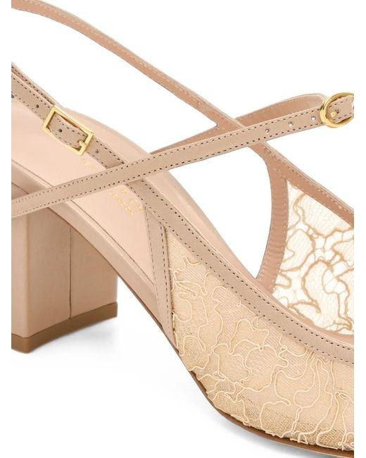 JENNIFER CHAMANDI Natural Mattia 65 Lace-Panelled Calf Leather Pumps