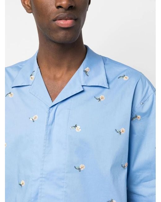 Viktor & Rolf Blue Sequin Embellished Short-Sleeved Shirt for men