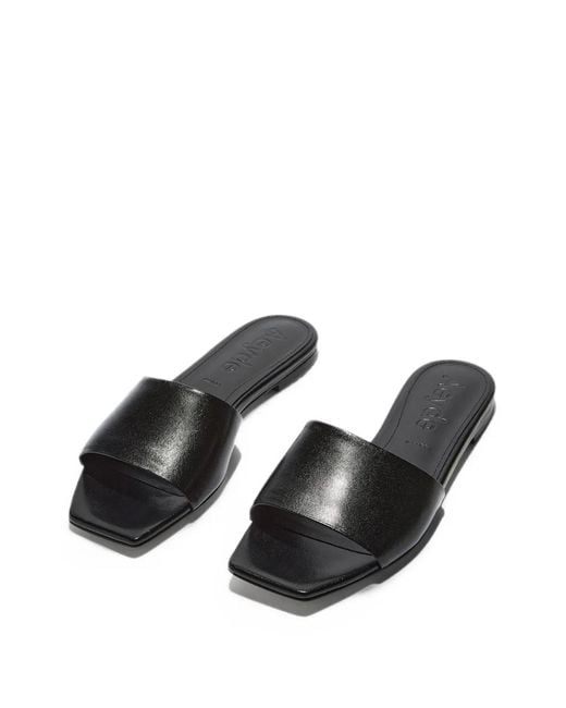 Aeyde White Anna Square-Toe Slides