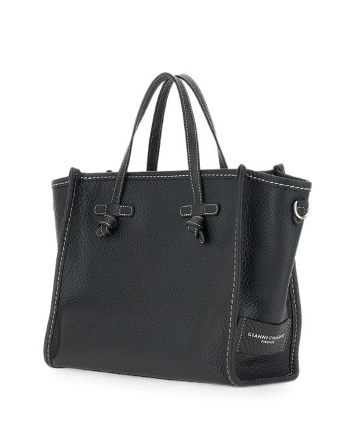 MARCELLA CLUB Black Miss Marcella Leather Tote Bag