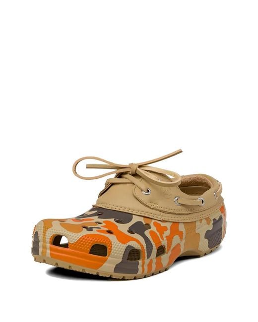 CROCSTM White Boat-Effect Camouflage-Printed Clogs for men