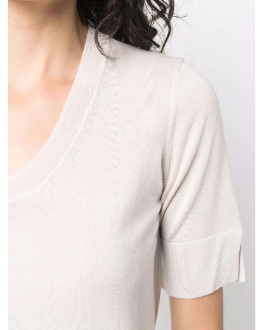 Liska Multicolor Round-Neck Knitted Top