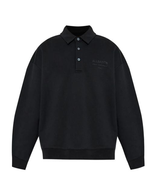 AllSaints Blue Xander Collared Polo Shirt for men