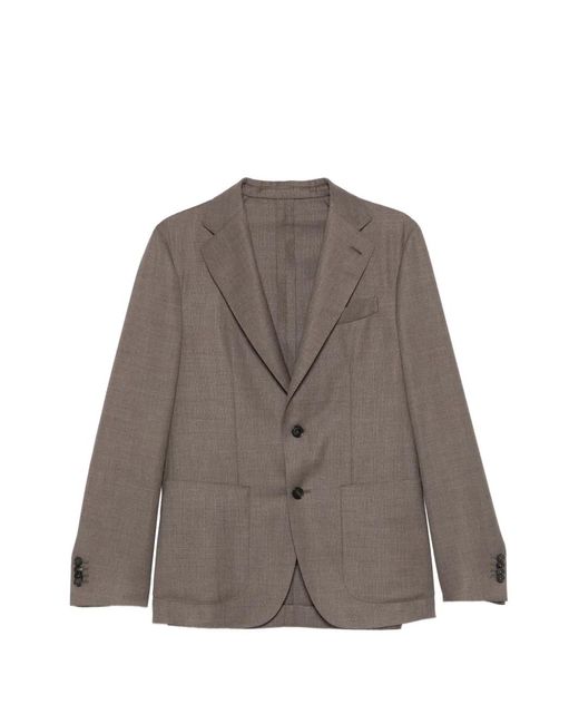 Caruso Brown Lapels Americana Blazer for men