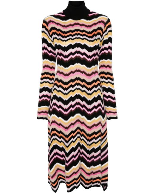 Missoni White Midikleid Mit Zickzack-Detail