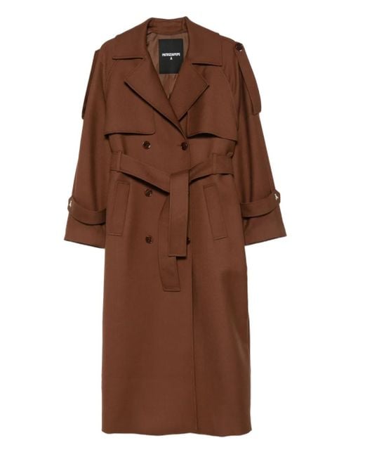 Gabardina con cinturón Patrizia Pepe de color Brown