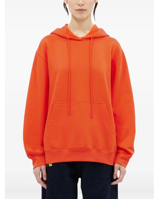 MSGM Orange Logo-Print Hoodie