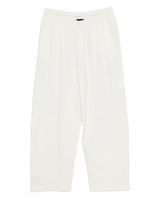 Emporio Armani White Elasticated Track Pants for men