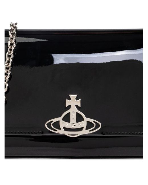 Vivienne Westwood Patent-Leather Orb Shoulder Bag in Black | Lyst
