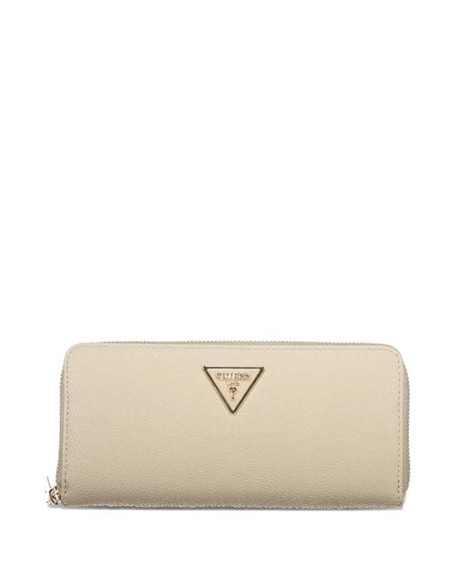 Guess Natural Logo-Plaque Grained Wallet