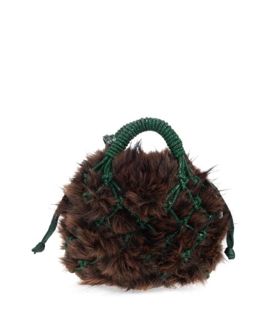 Kurt Geiger Black Small Macramé Tote Bag