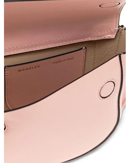 Wandler Pink Hortensia Piccola Handle Leather Tote Bag