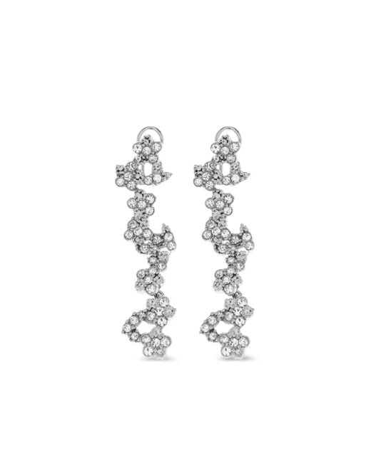 Jil Sander White Ohrringe Mit Kristallen