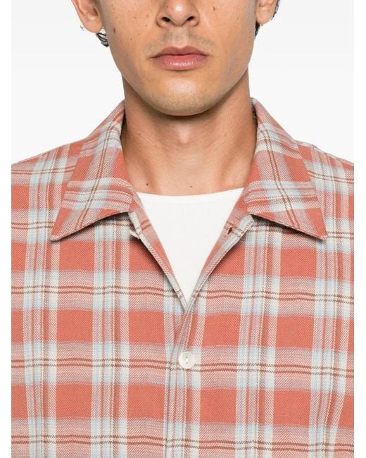 Second/Layer Red Check-Pattern Shirt for men