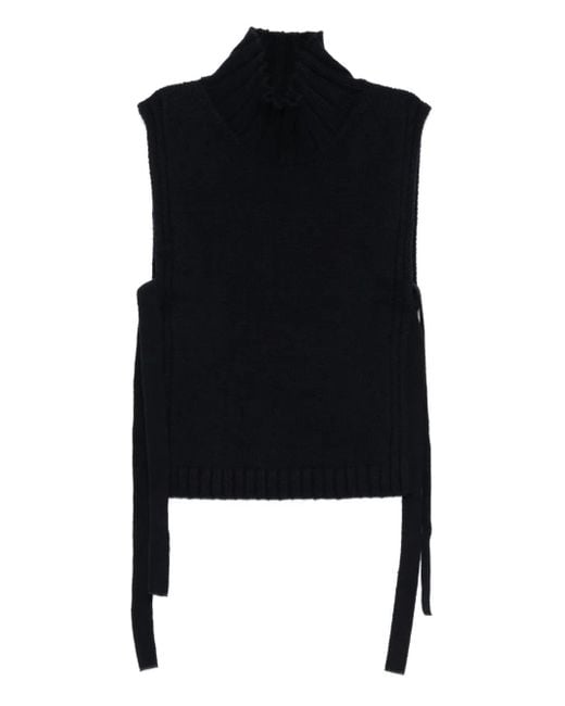 Soeur Black Sleeveless Woolen Sweater