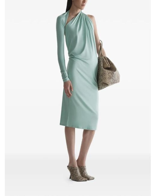 Mugler Green Draped Loop Dress