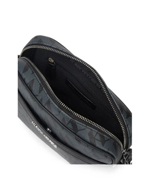 Karl Lagerfeld Black Ikon Monogram Elongated Crossbody Bag for men