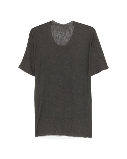 Label Under Construction Gray Crew-Neck T-Shirt for men