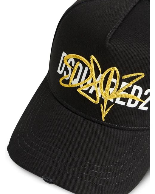 DSquared² Black Logo Baseball Cap for men