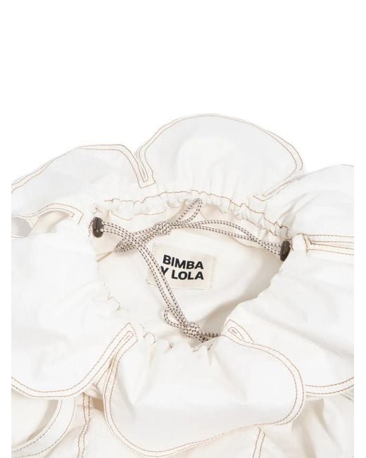 Bimba Y Lola White Drawstring Top Mini Bag