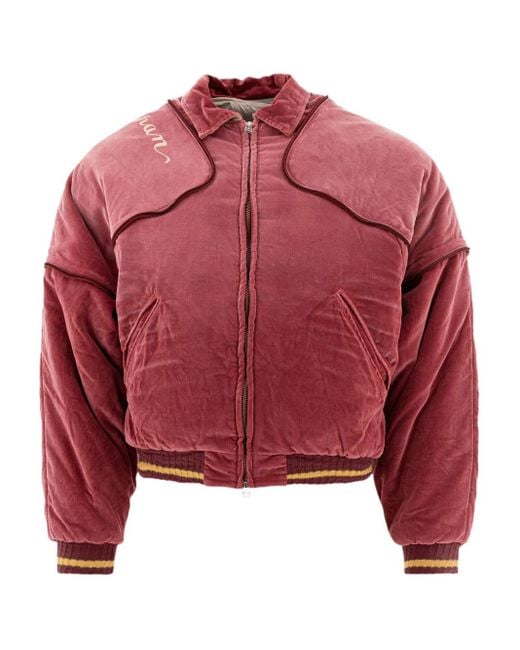 Kapital Red Quilted Yoke Bomber Jacket for men